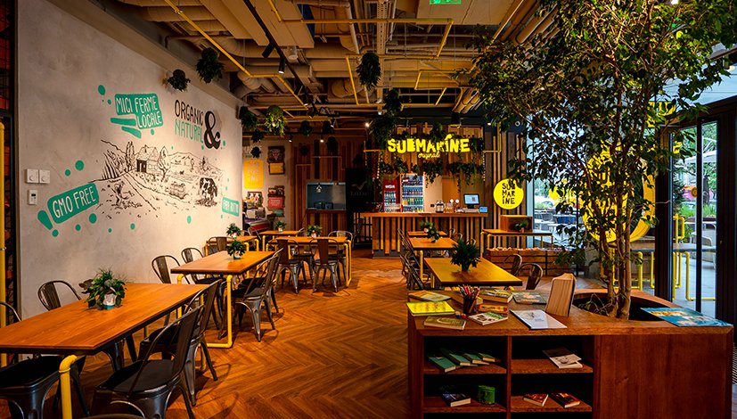 Submarine burger interior